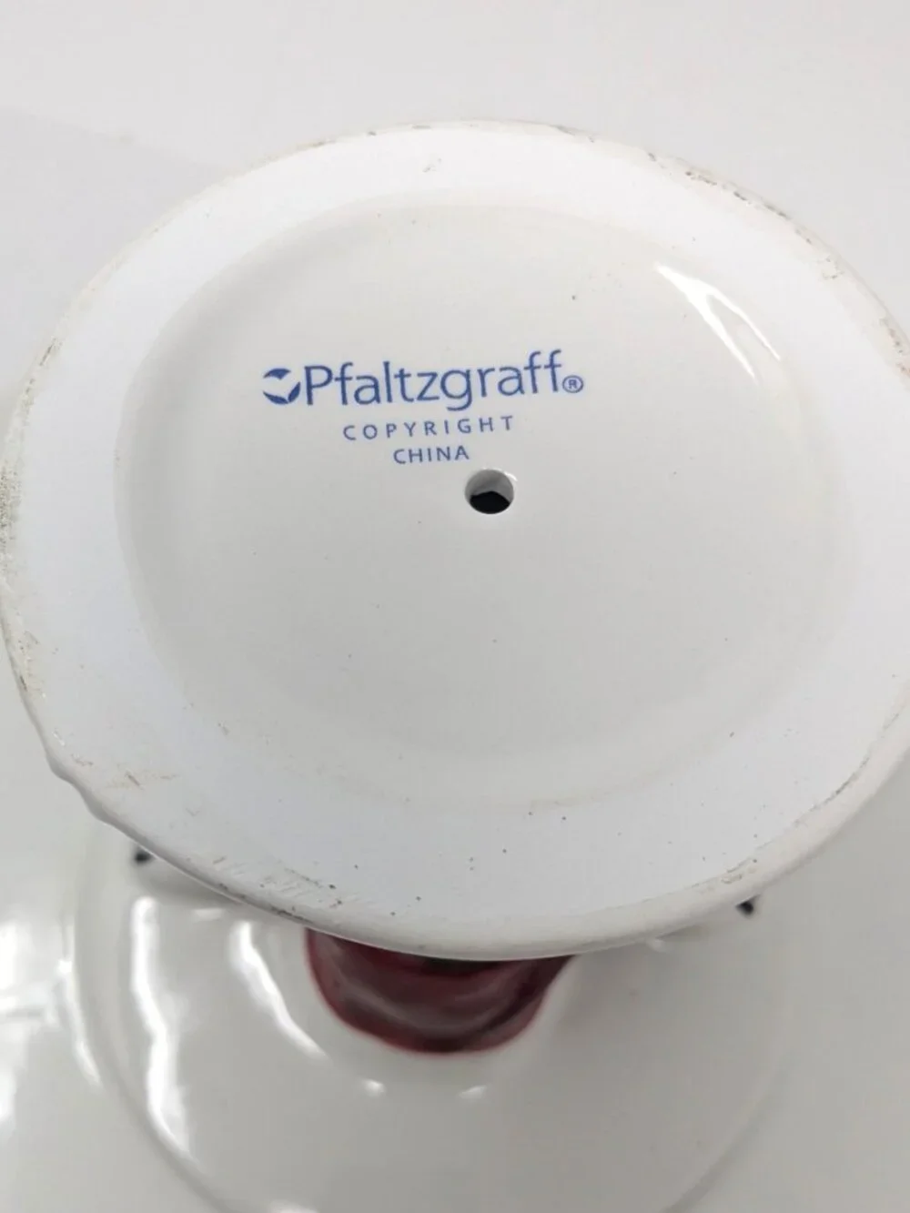 Pfaltzgraff Christmas Pedestal Plate Snow Bear Holiday Cake or Petit Four NIB
